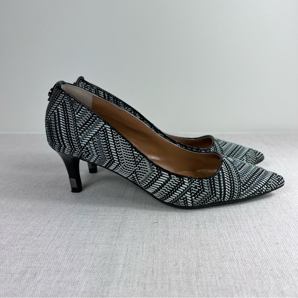 J Renee Cady Heels Pumps Women's Size 6.5 Black Gray White 2.25" Heel